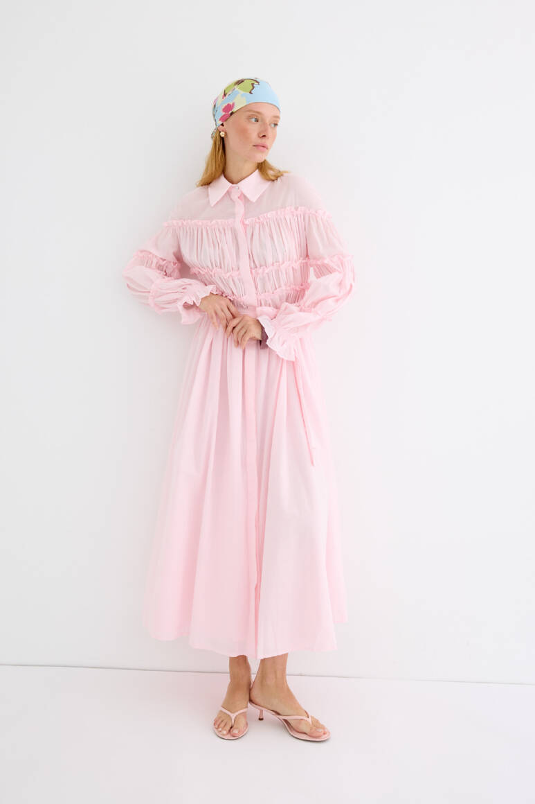 Daisy Vual Elbise Soft Pembe - 13