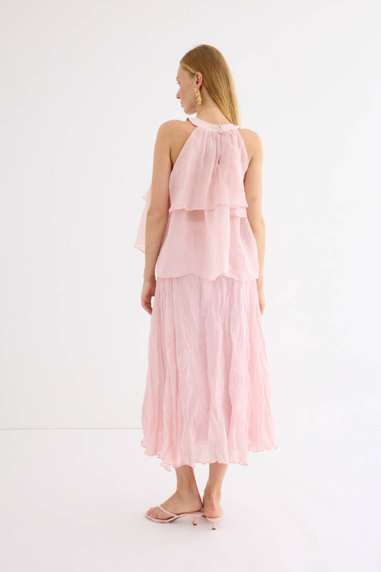 Omuzdan Bağlamalı Princess Bluz Soft Pembe - 9